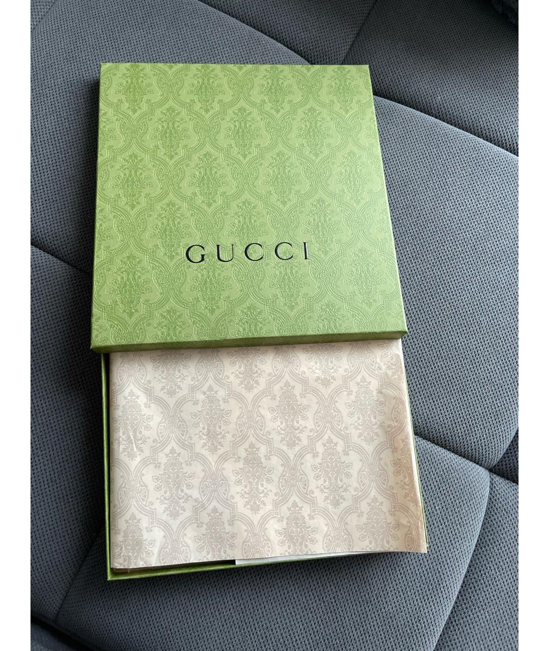 GUCCI Серый шерстяной шарф, фото 4