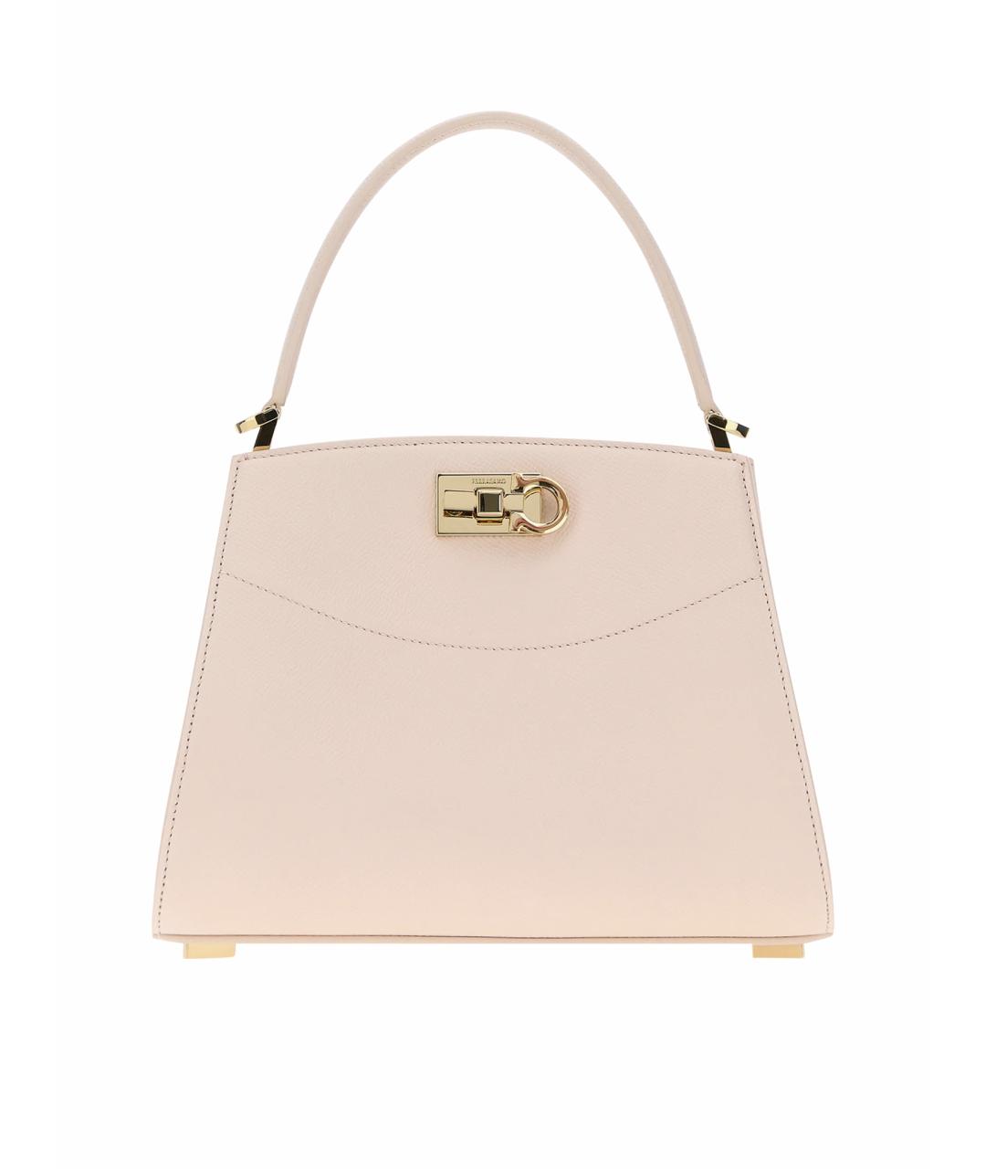 FERRAGAMO Розовая кожаная сумка с короткими ручками, фото 1
