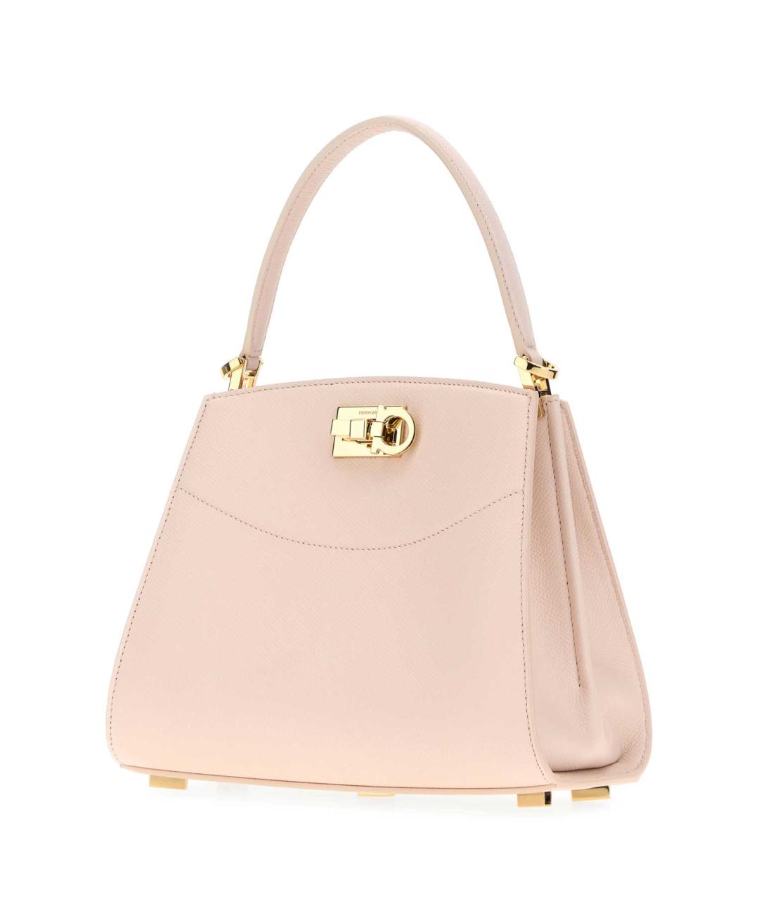 FERRAGAMO Розовая кожаная сумка с короткими ручками, фото 2