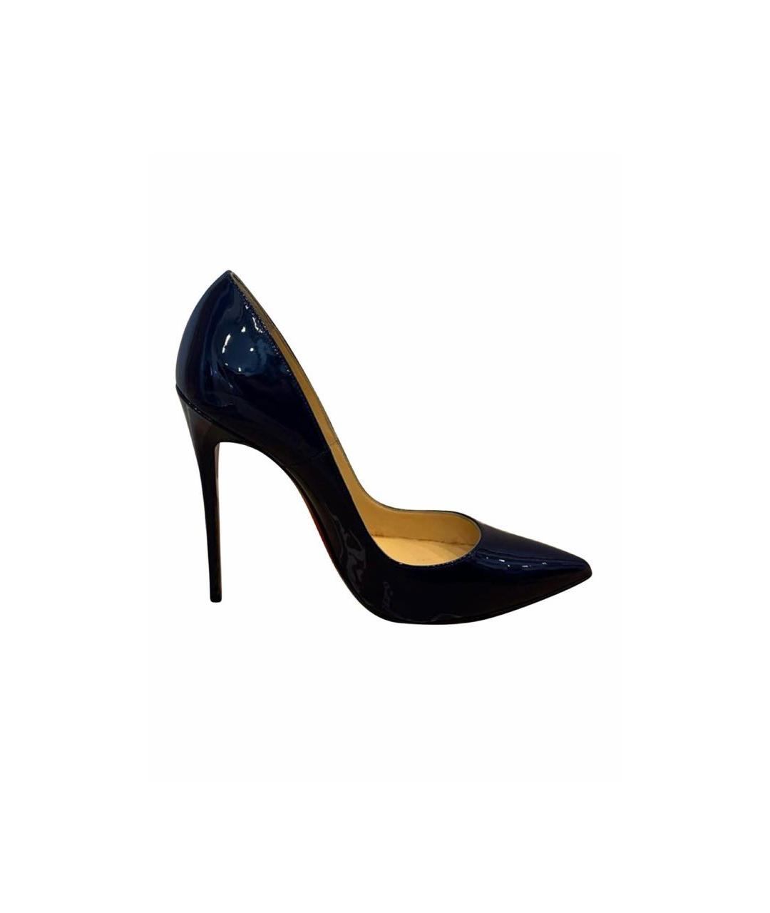 CHRISTIAN LOUBOUTIN Темно-синие туфли из лакированной кожи, фото 1