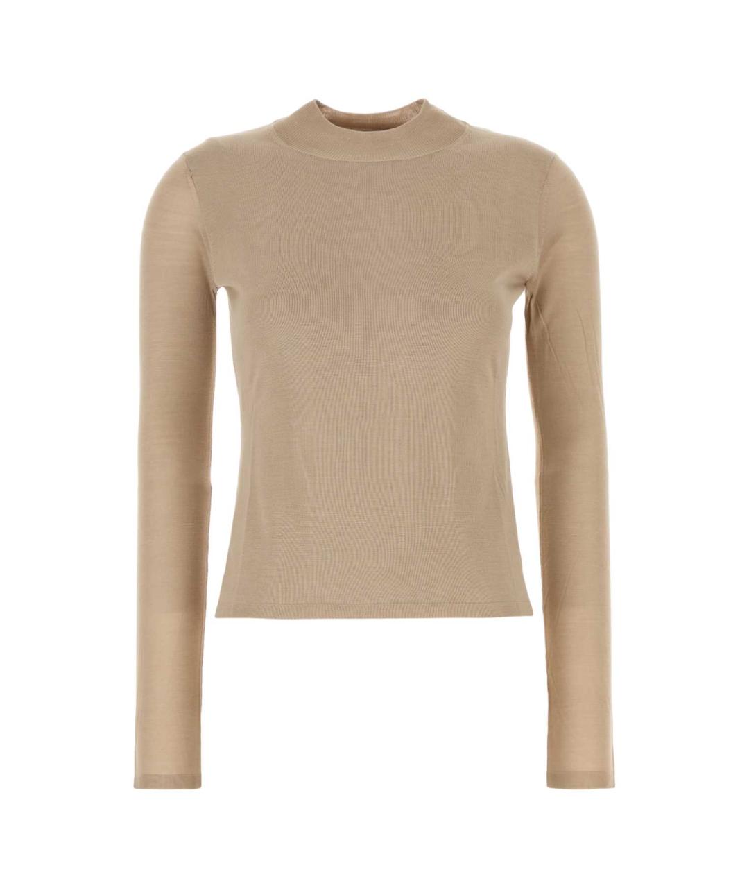 MAX MARA Бежевый шелковый джемпер / свитер, фото 1
