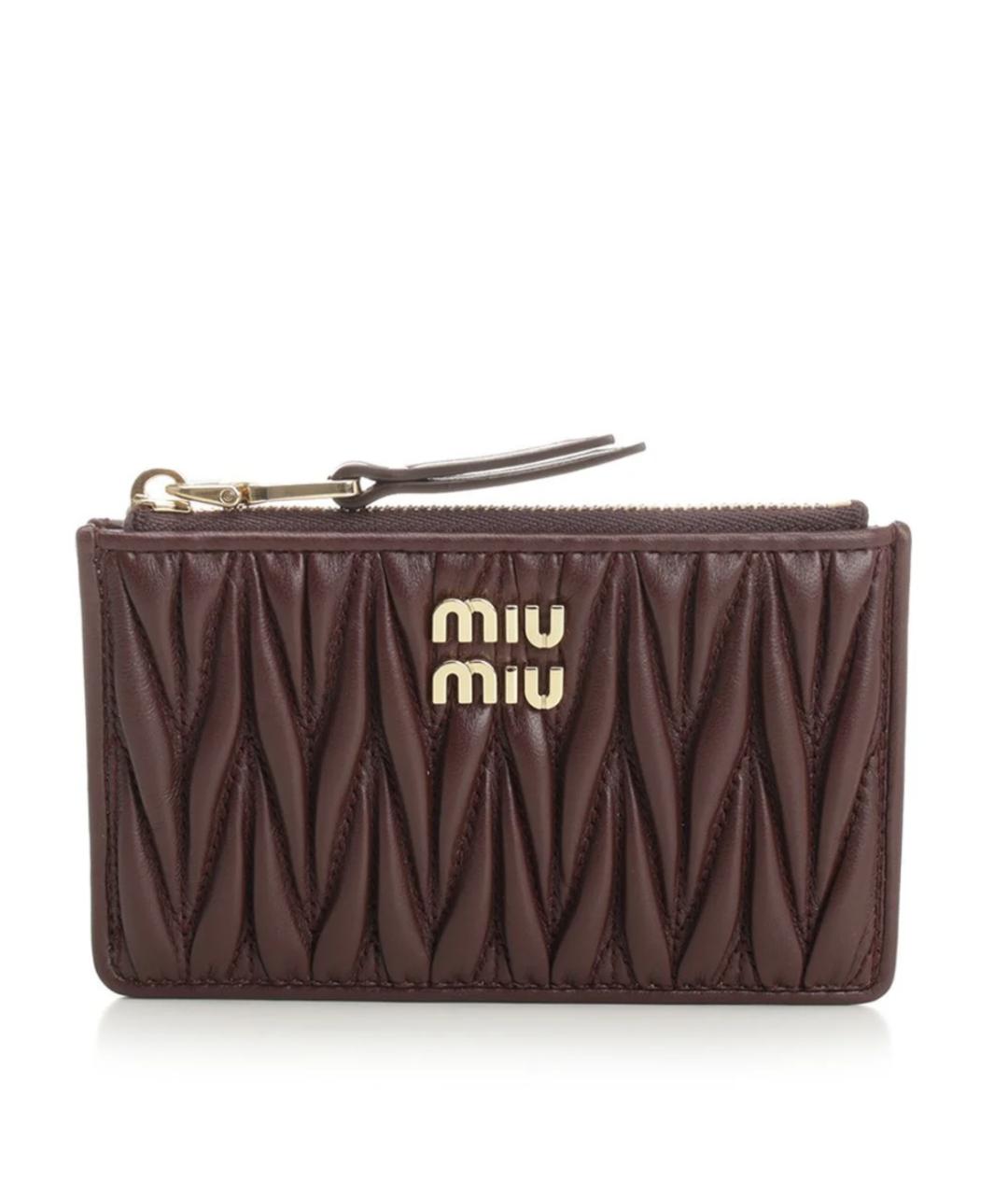 MIU MIU Бордовый кожаный кардхолдер, фото 1
