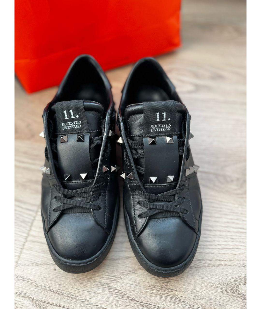 VALENTINO Черные кожаные кеды, фото 2