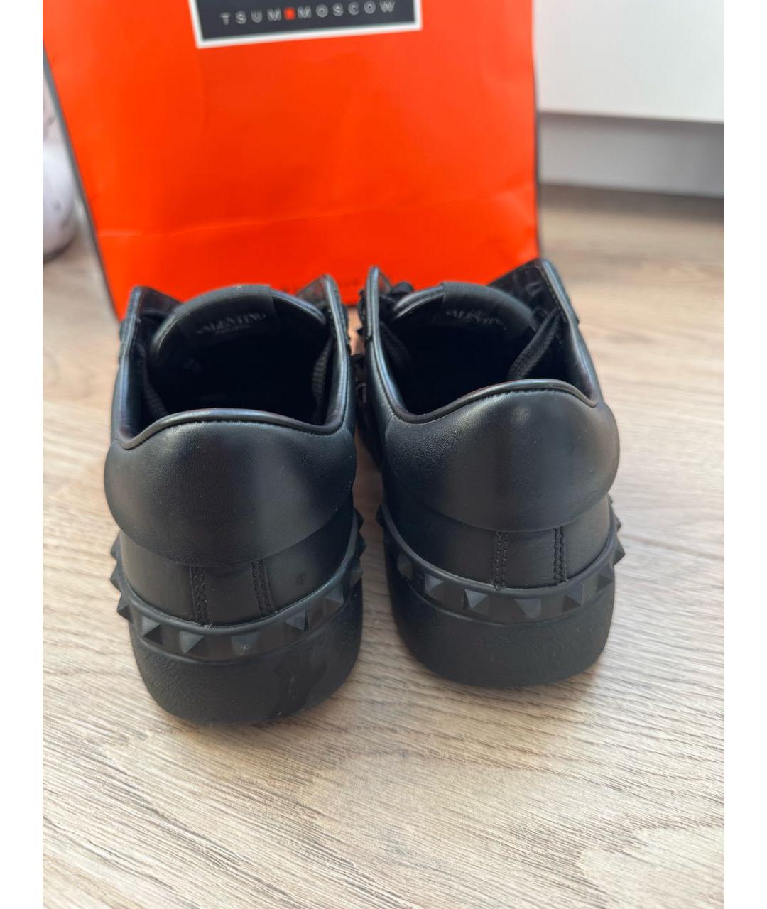 VALENTINO Черные кожаные кеды, фото 4