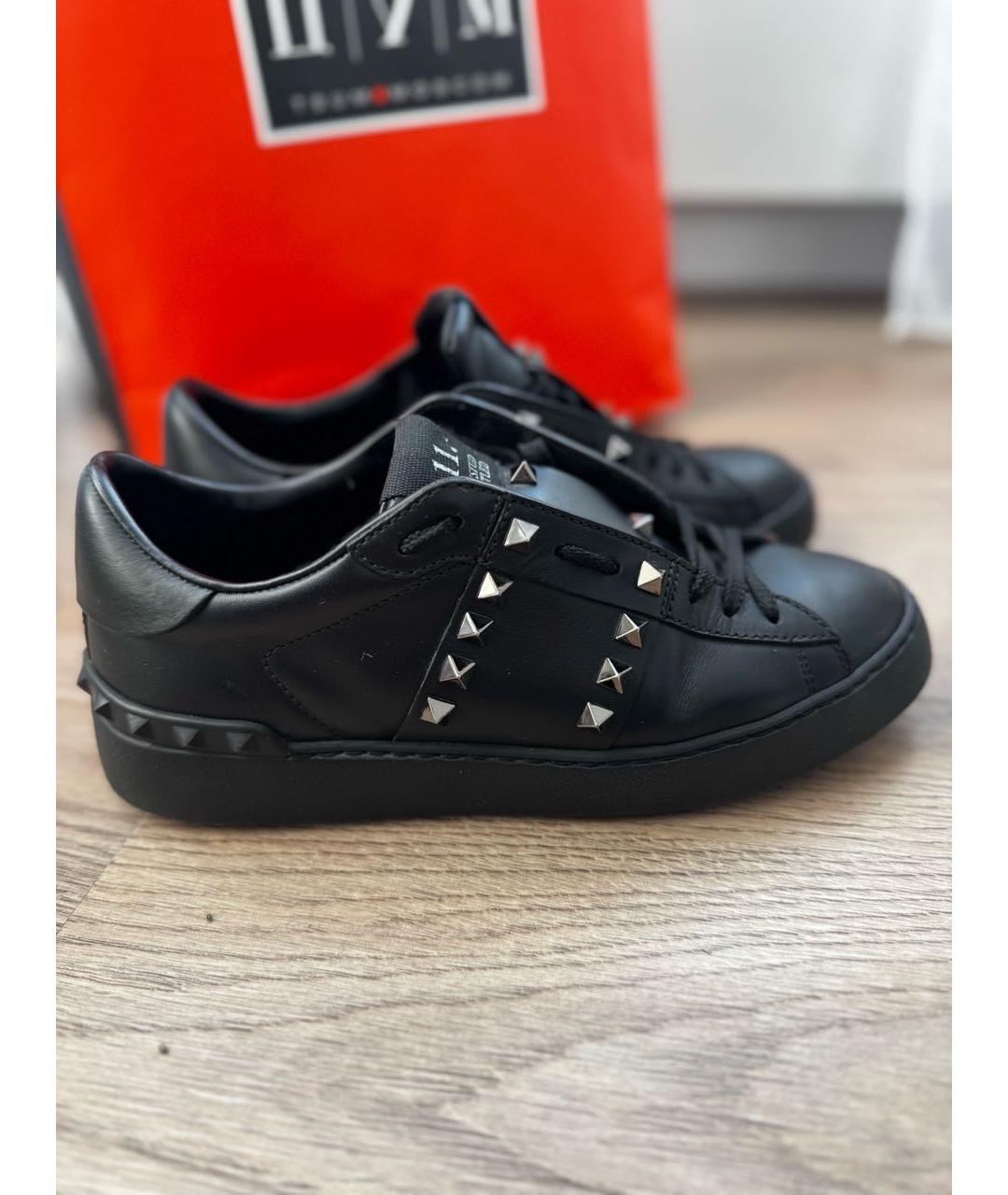 VALENTINO Черные кожаные кеды, фото 8