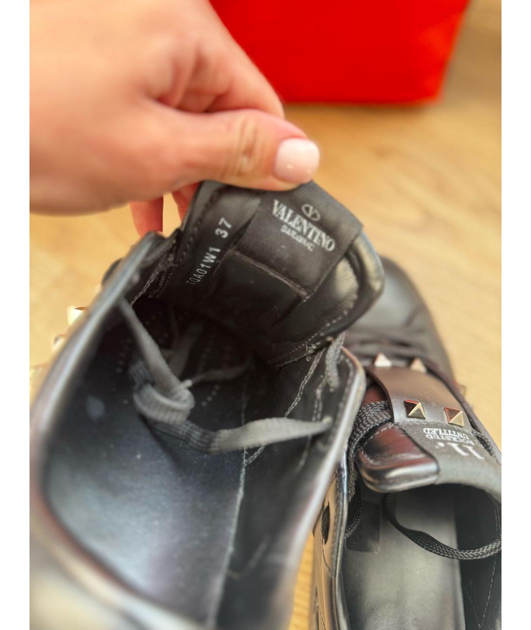VALENTINO Черные кожаные кеды, фото 7