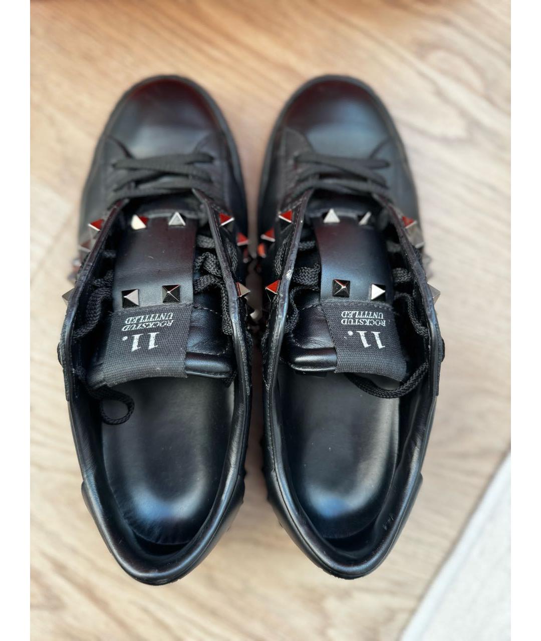 VALENTINO Черные кожаные кеды, фото 3