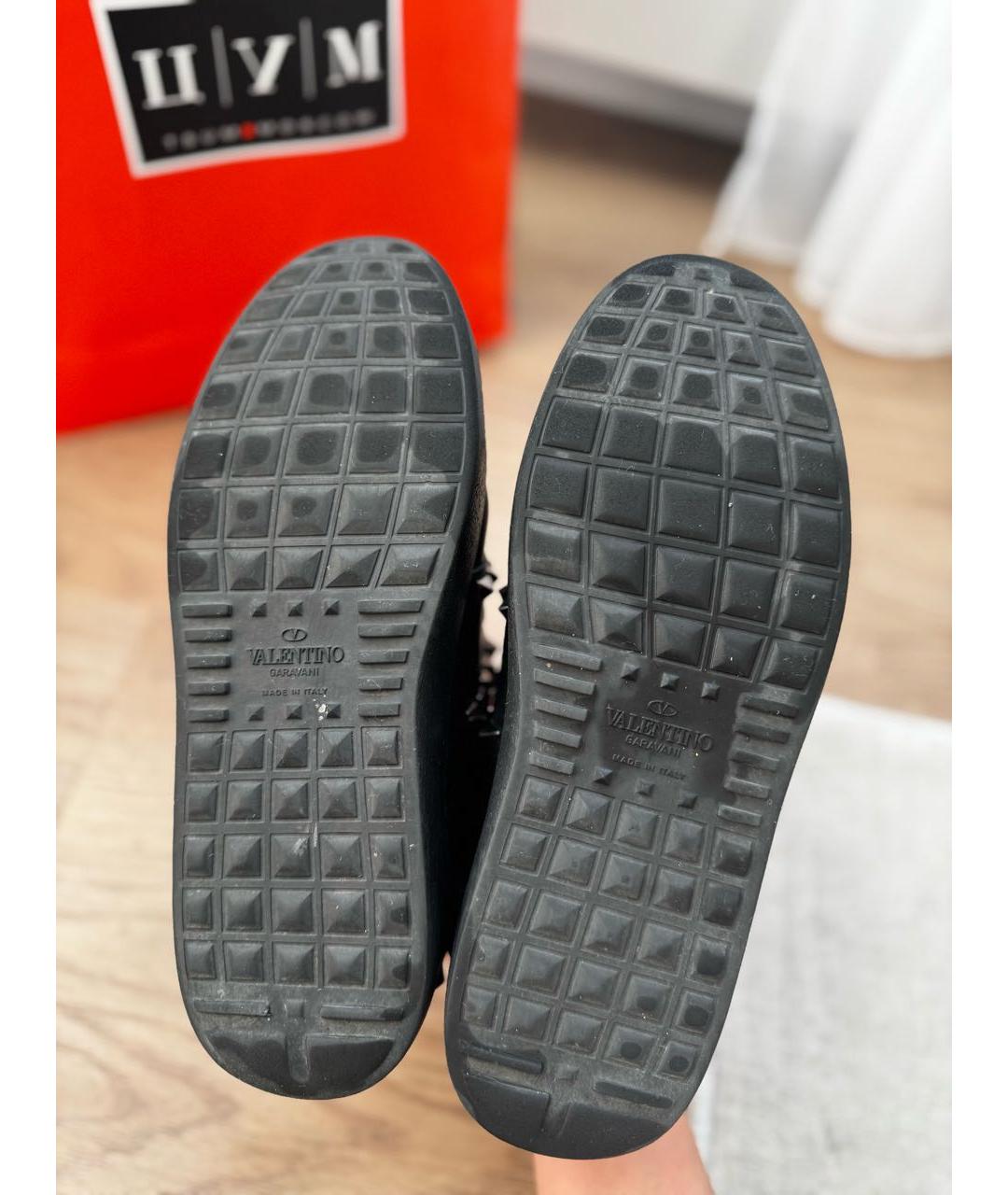 VALENTINO Черные кожаные кеды, фото 6