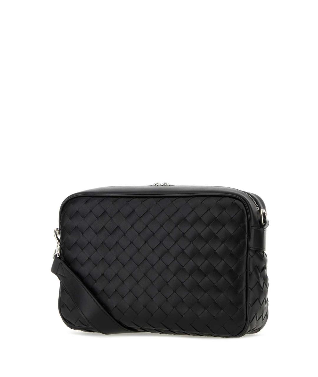 BOTTEGA VENETA Черная кожаная сумка на плечо, фото 2