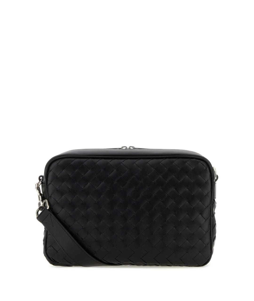 BOTTEGA VENETA Черная кожаная сумка на плечо, фото 1