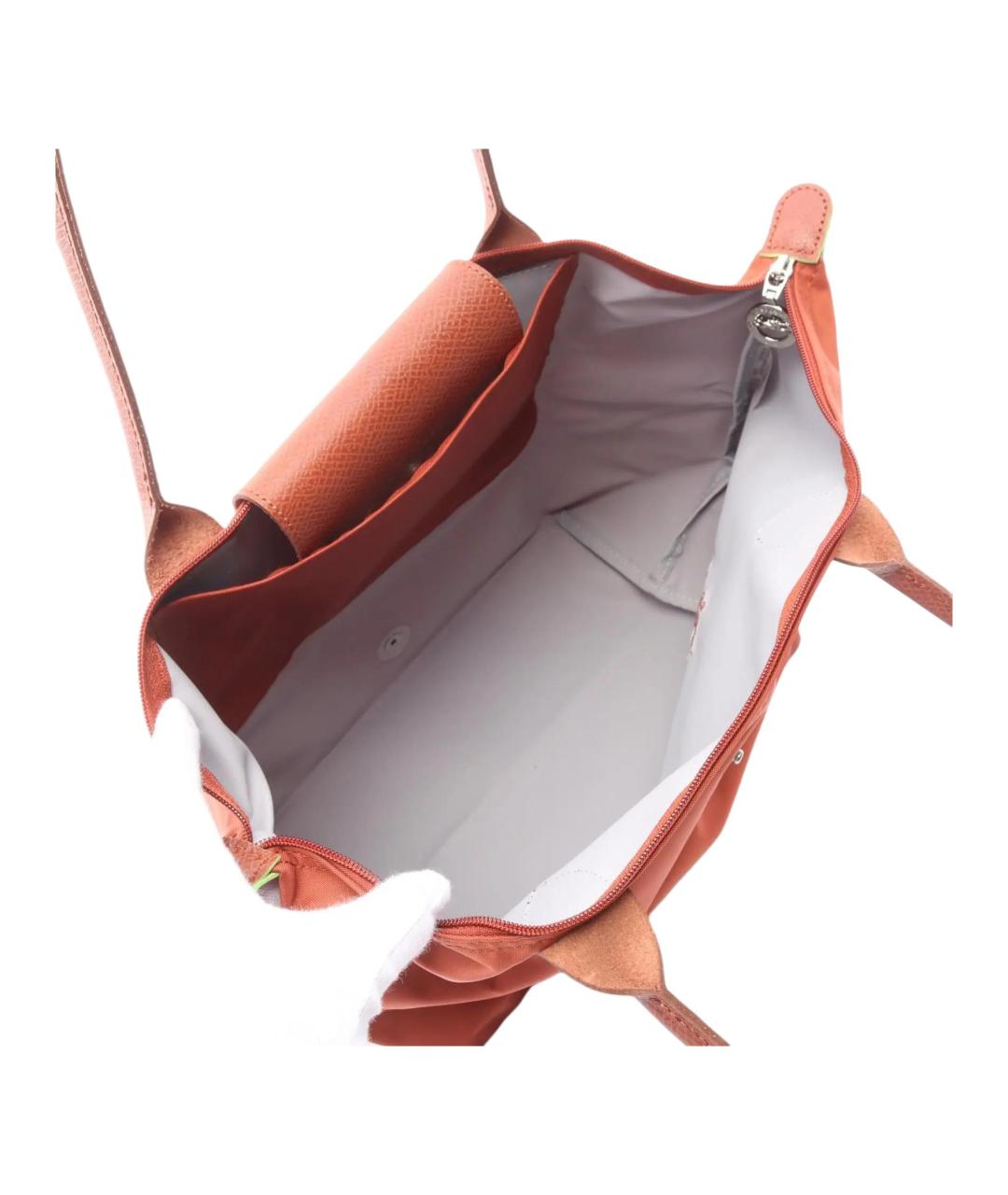 LONGCHAMP Красная тканевая сумка с короткими ручками, фото 3