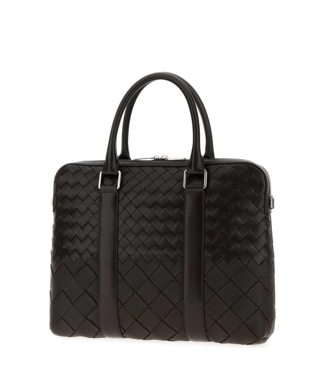 BOTTEGA VENETA Черный кожаный портфель, фото 2