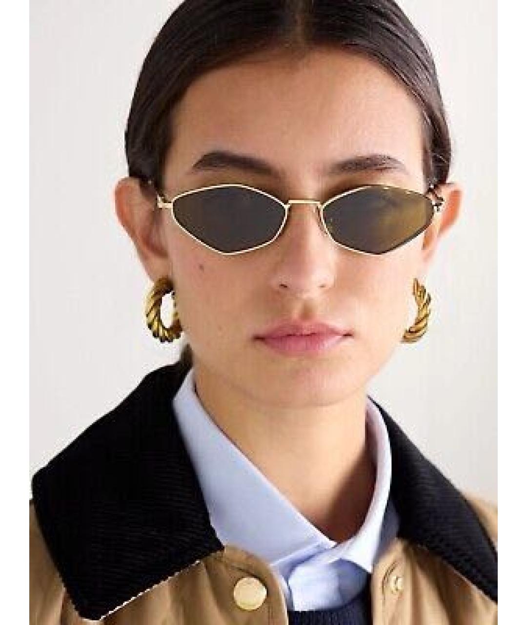 MIU MIU Коричневые металлические солнцезащитные очки, фото 4