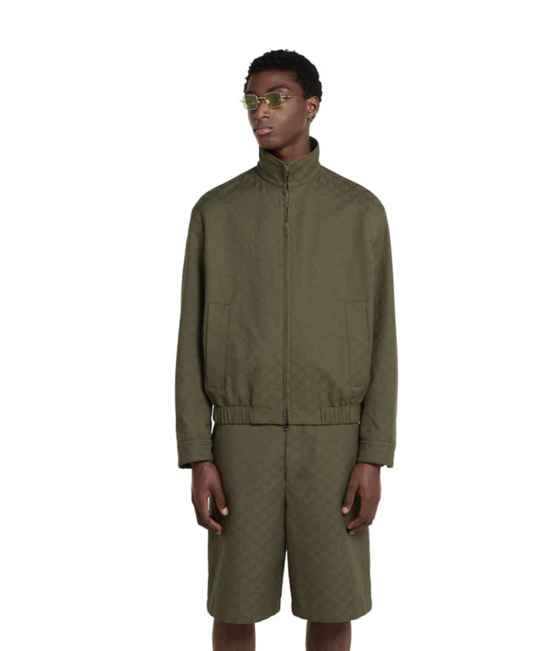 GUCCI Зеленая хлопковая куртка, фото 3
