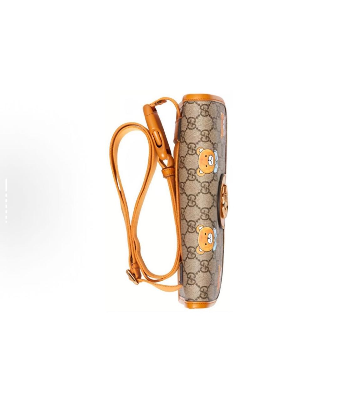 GUCCI Оранжевая кожаная поясная сумка, фото 5