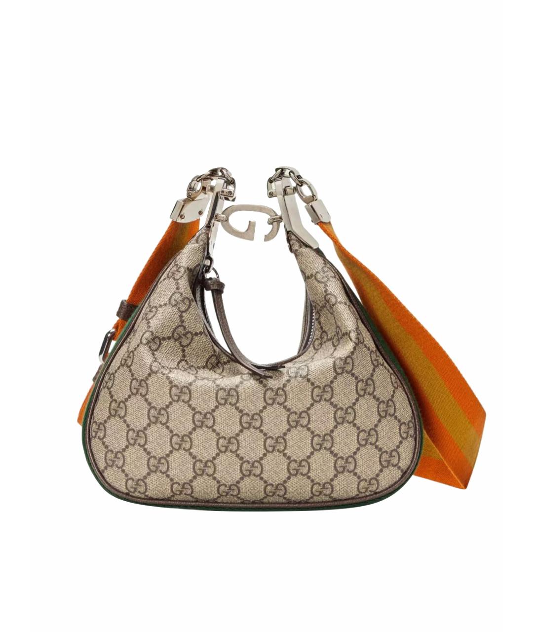 GUCCI Бежевая кожаная сумка через плечо, фото 1