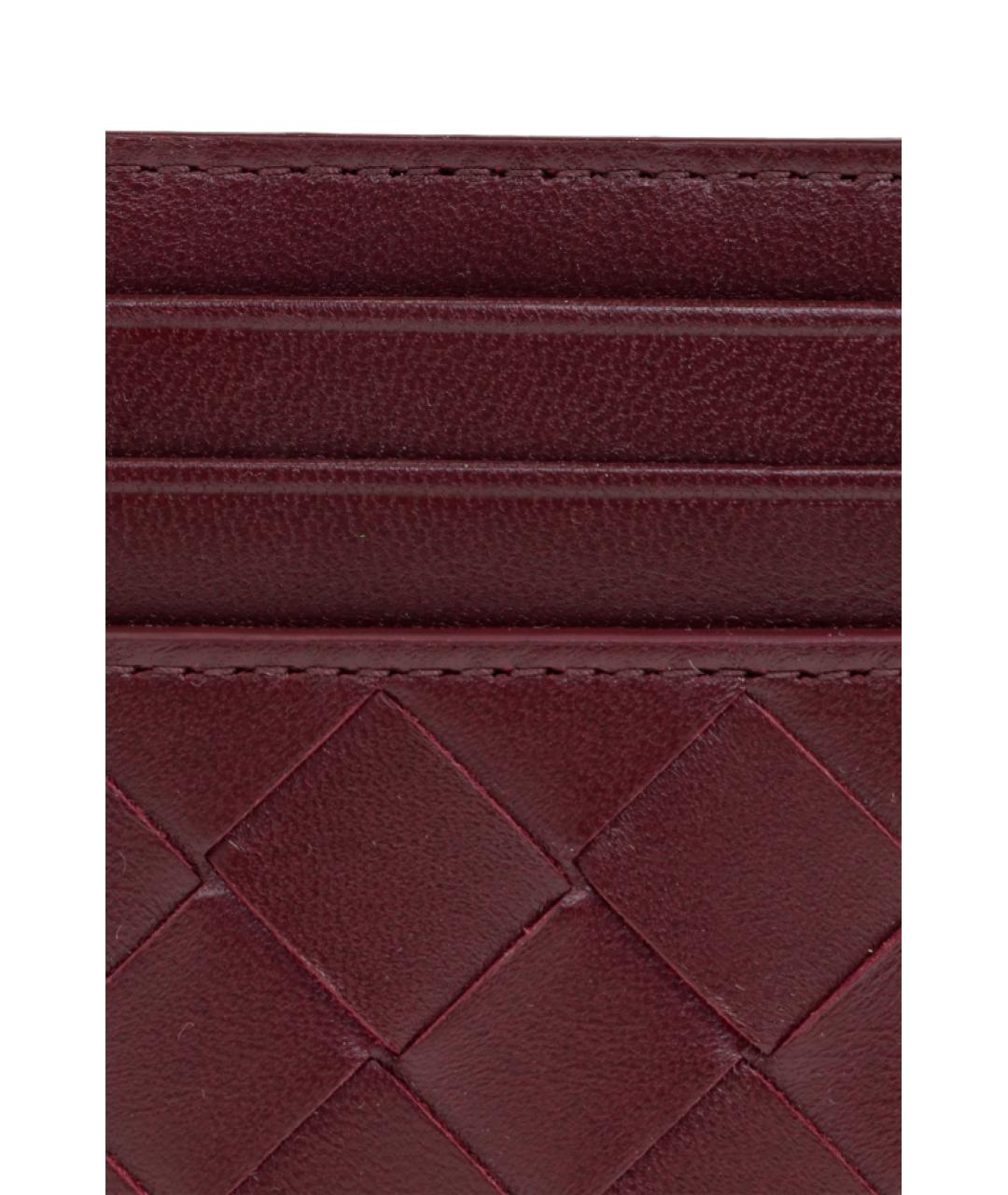 BOTTEGA VENETA Бордовый кожаный кардхолдер, фото 2