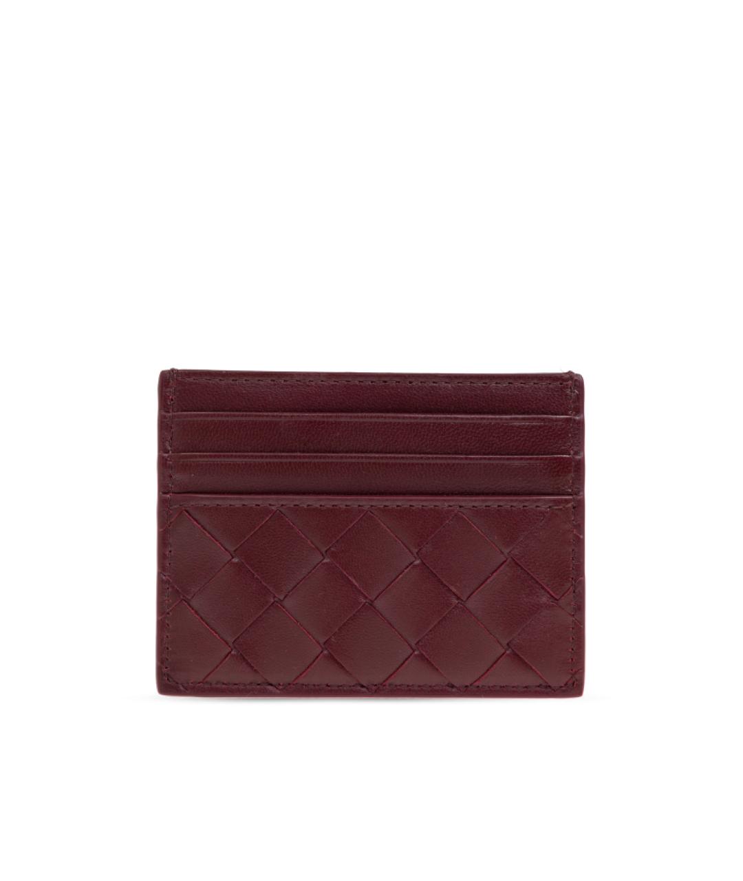 BOTTEGA VENETA Бордовый кожаный кардхолдер, фото 1