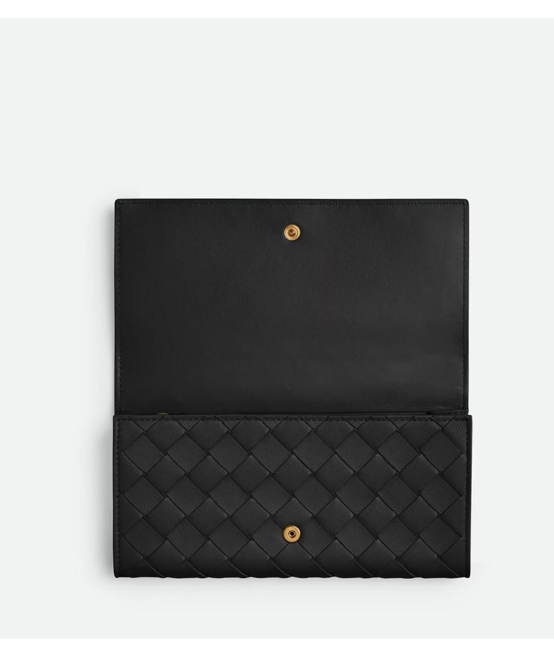 BOTTEGA VENETA Черный кожаный кошелек, фото 2