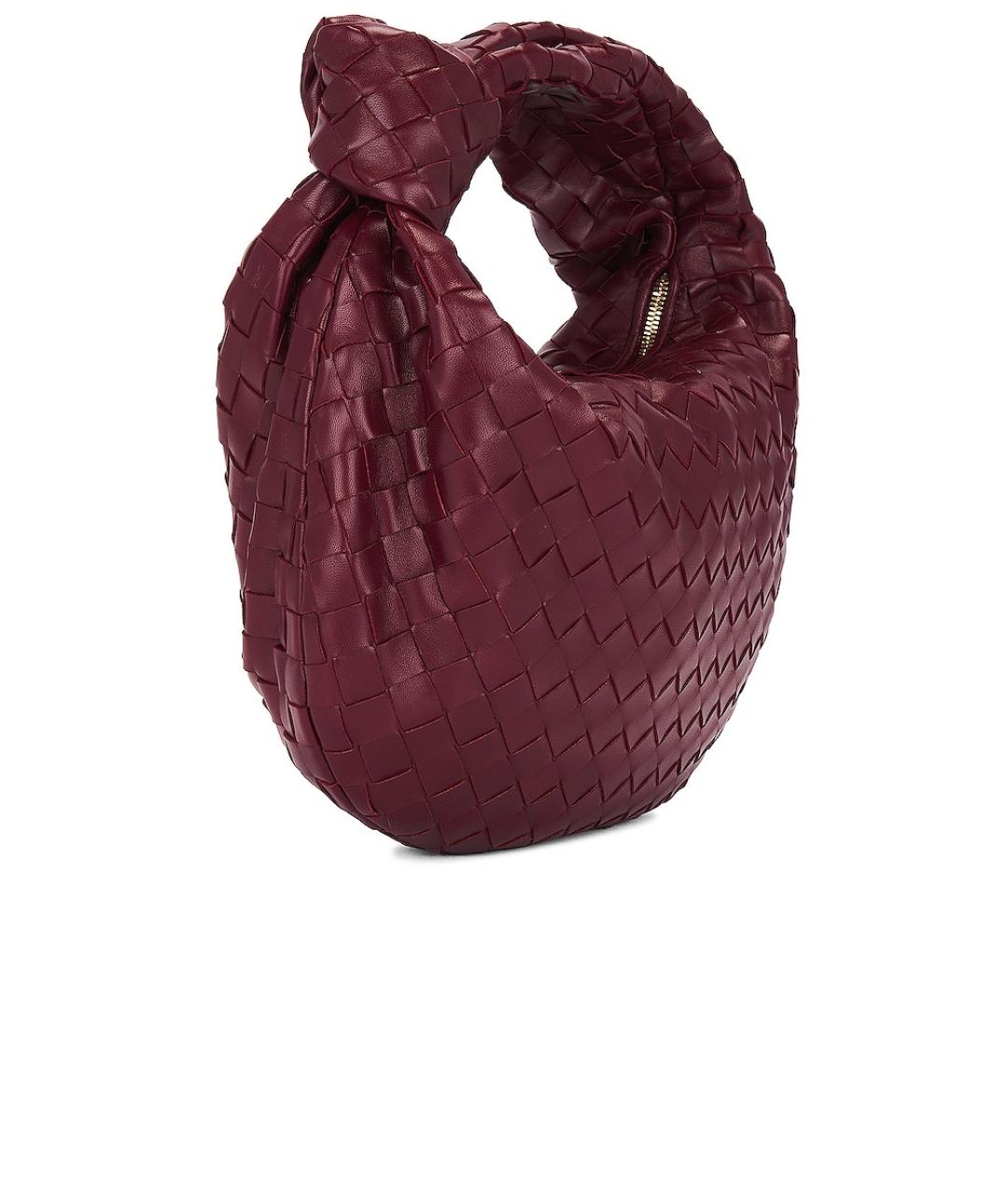 BOTTEGA VENETA Бордовая кожаная сумка с короткими ручками, фото 3