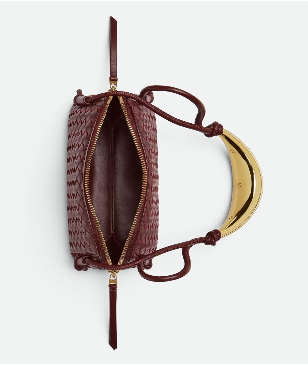 BOTTEGA VENETA Бордовая кожаная сумка через плечо, фото 2