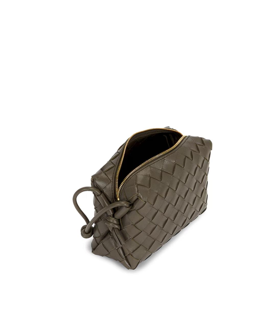 BOTTEGA VENETA Хаки кожаная сумка через плечо, фото 2