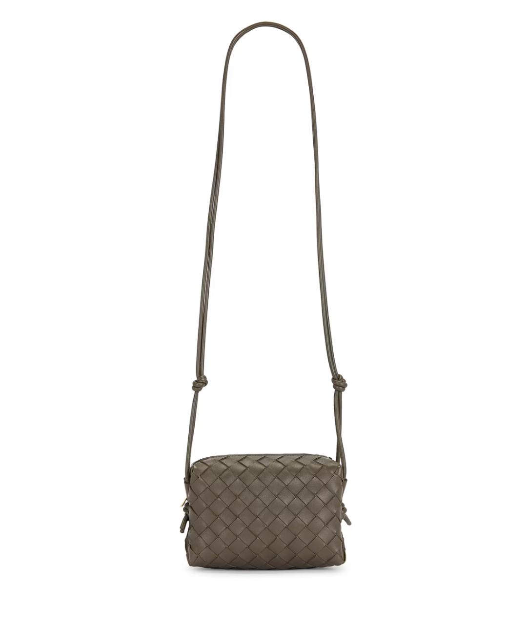BOTTEGA VENETA Хаки кожаная сумка через плечо, фото 1