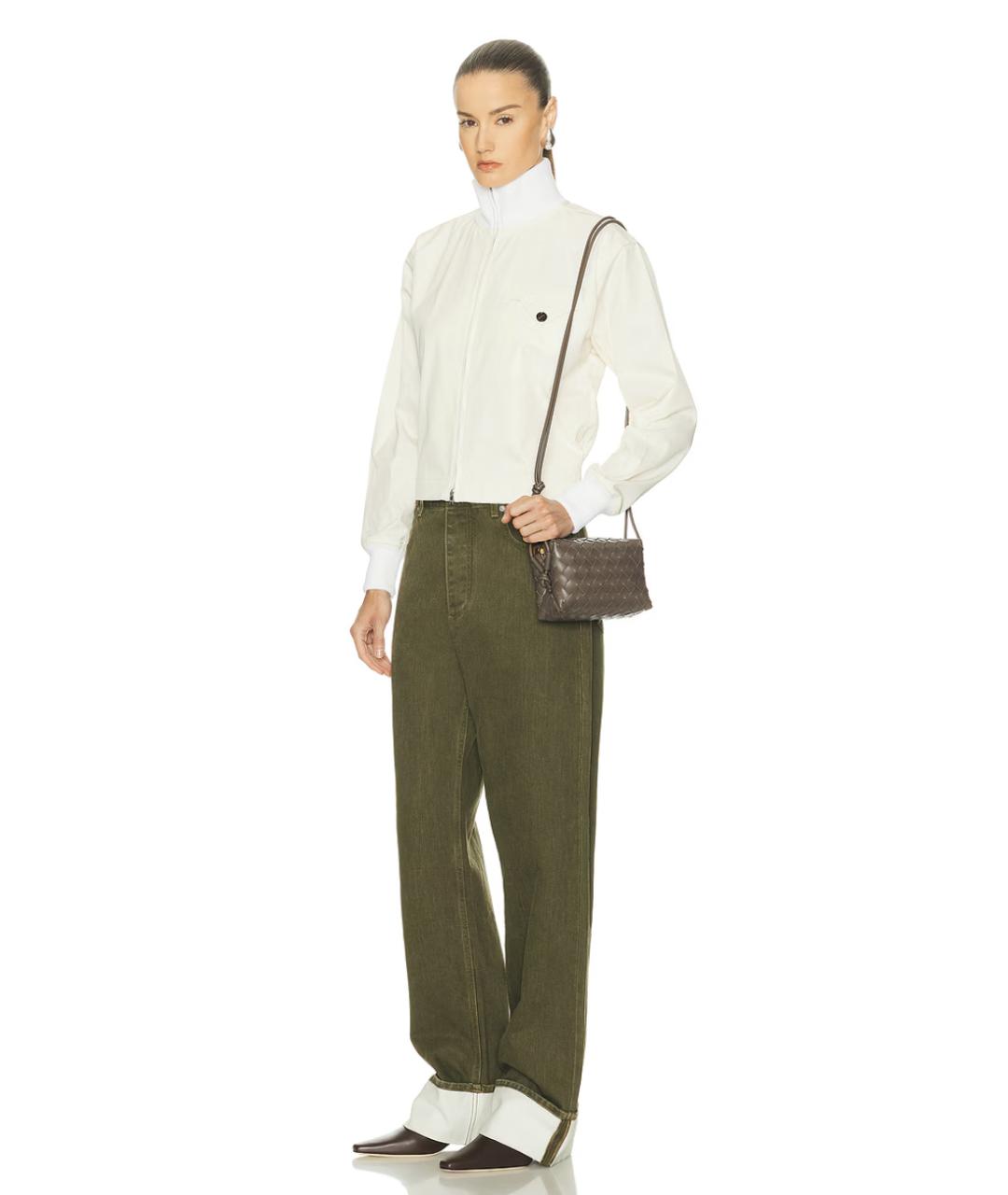 BOTTEGA VENETA Хаки кожаная сумка через плечо, фото 4