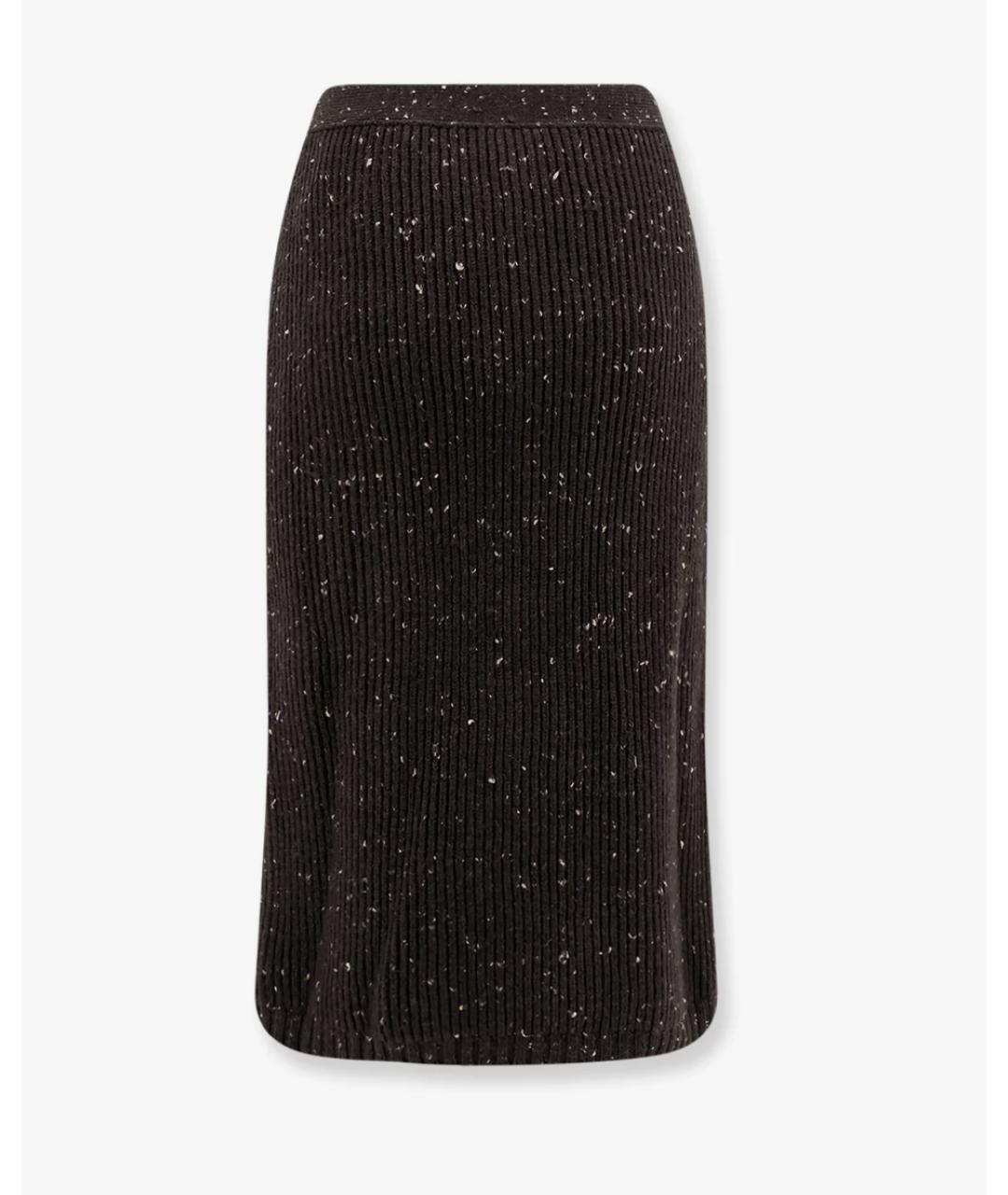 BOTTEGA VENETA Хаки шерстяная юбка миди, фото 2