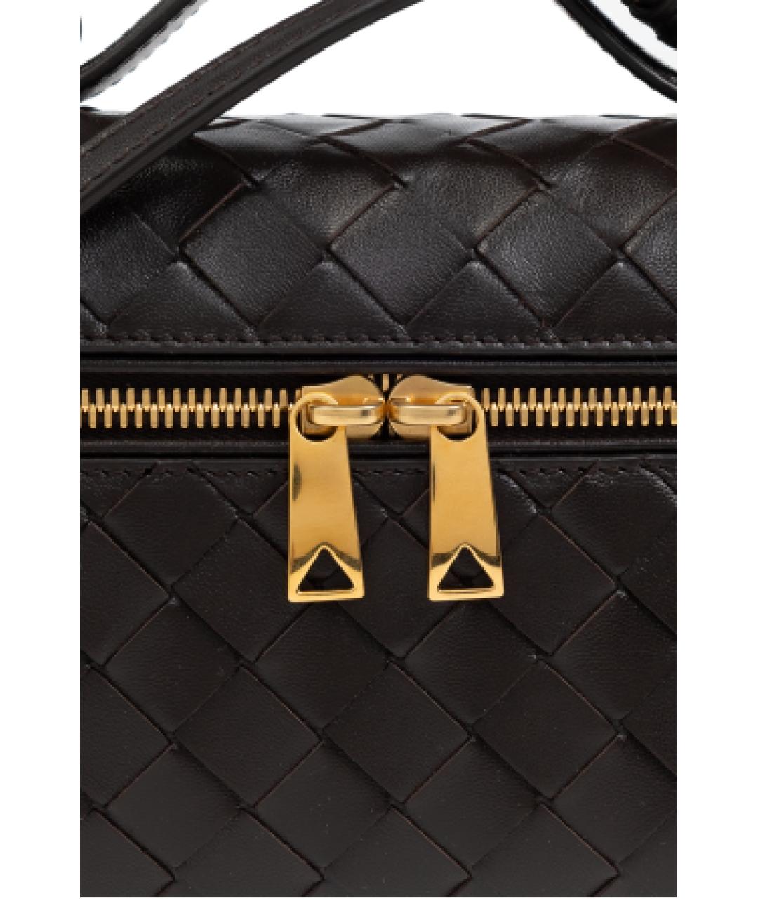 BOTTEGA VENETA Коричневая кожаная сумка с короткими ручками, фото 3