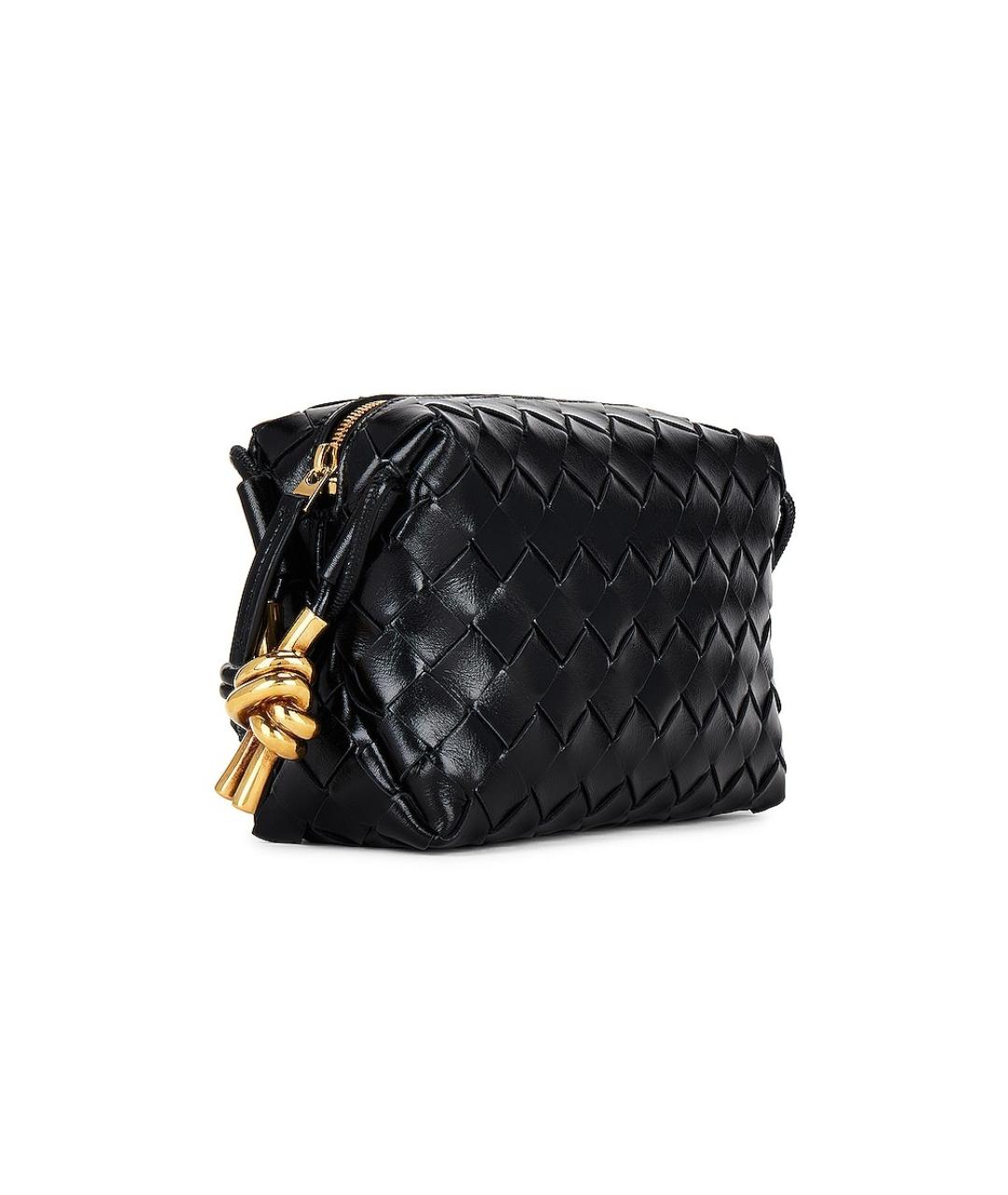 BOTTEGA VENETA Черная кожаная сумка через плечо, фото 3