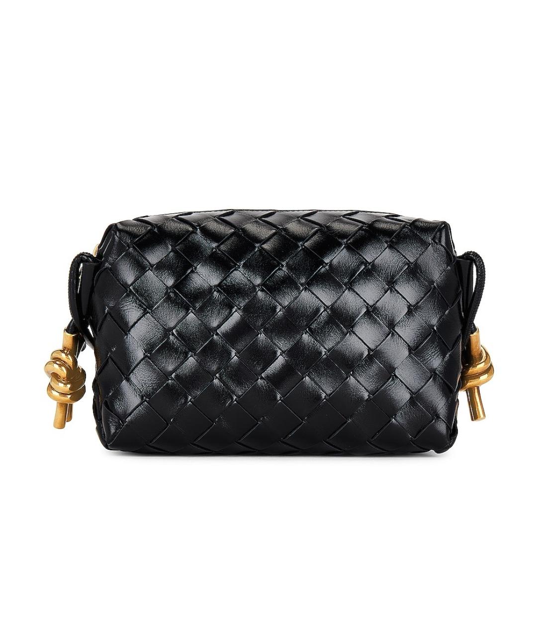 BOTTEGA VENETA Черная кожаная сумка через плечо, фото 2