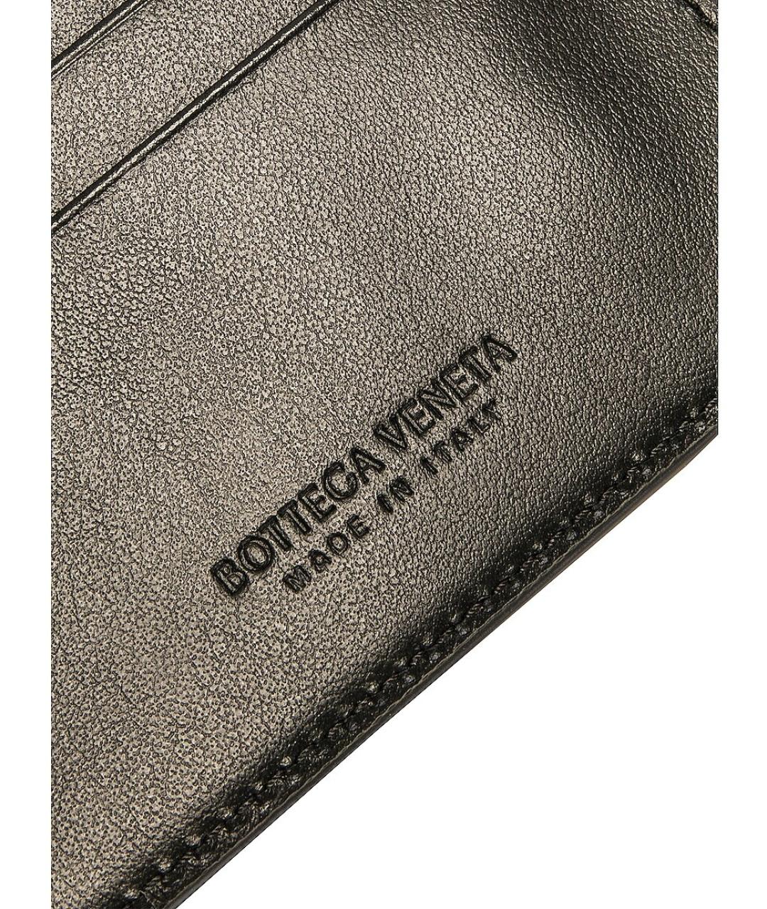 BOTTEGA VENETA Черный кожаный кошелек, фото 4