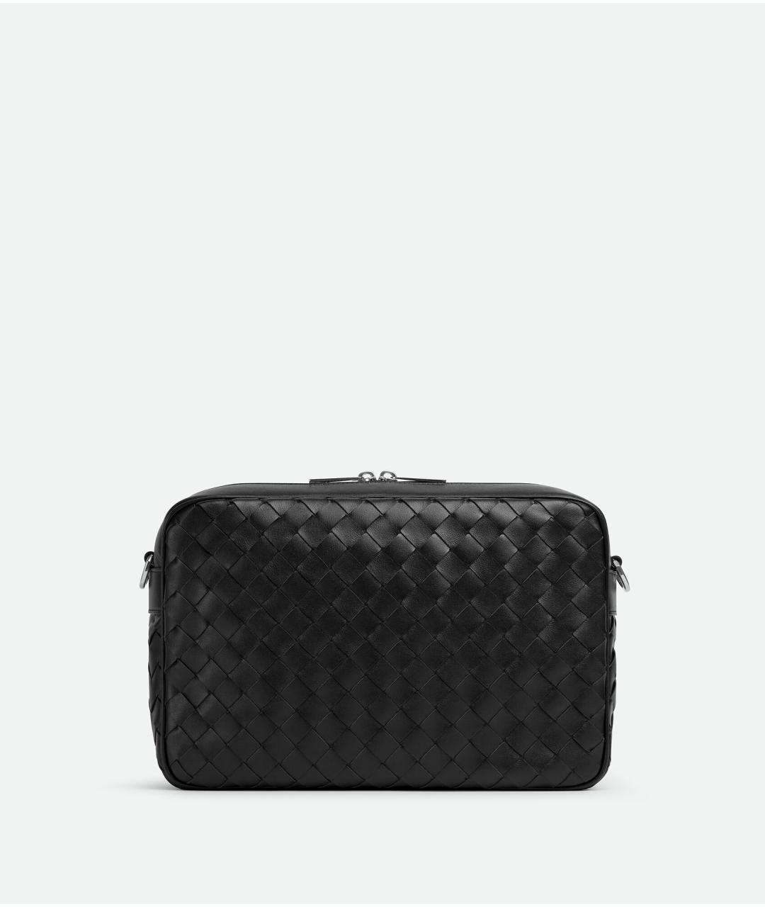 BOTTEGA VENETA Черная кожаная сумка на плечо, фото 2