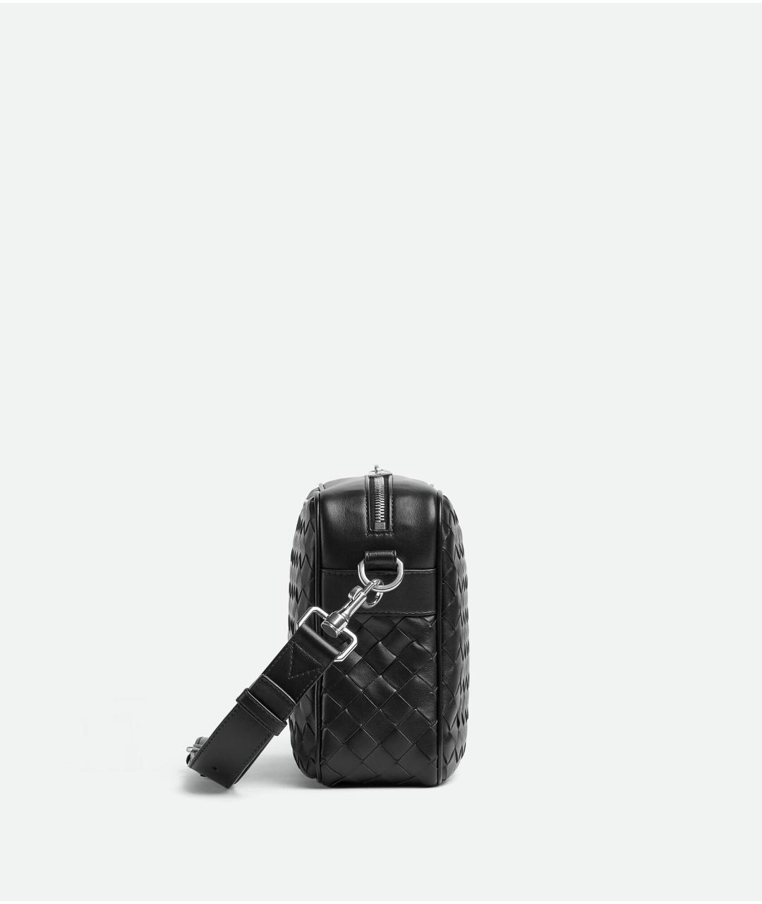 BOTTEGA VENETA Черная кожаная сумка на плечо, фото 3