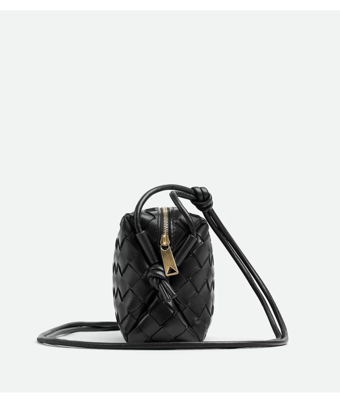 BOTTEGA VENETA Черная кожаная сумка через плечо, фото 2