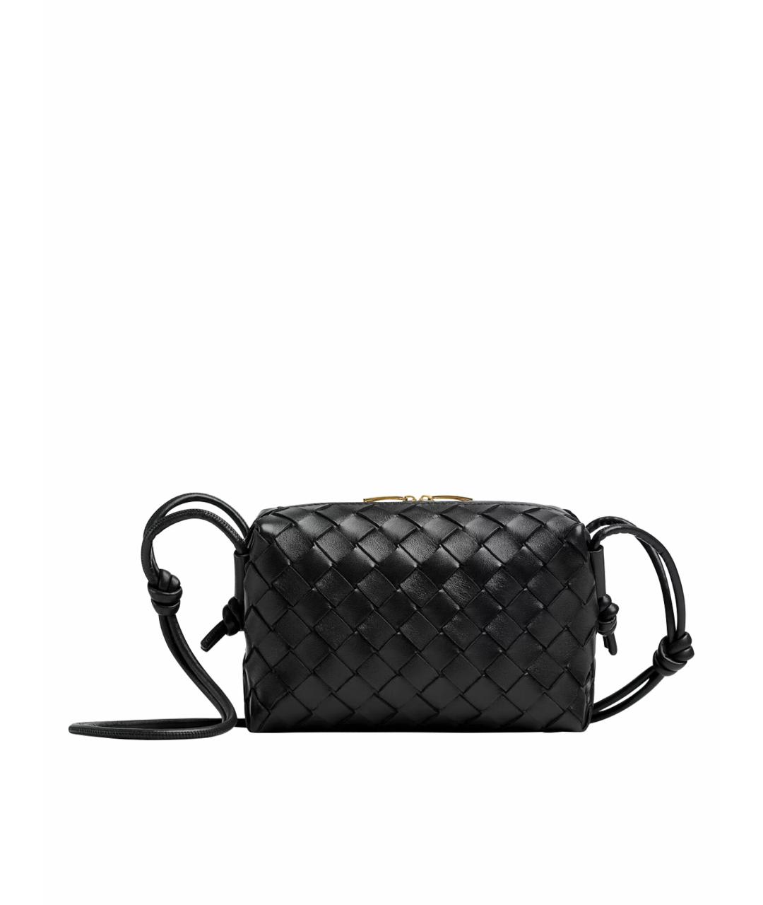 BOTTEGA VENETA Черная кожаная сумка через плечо, фото 1