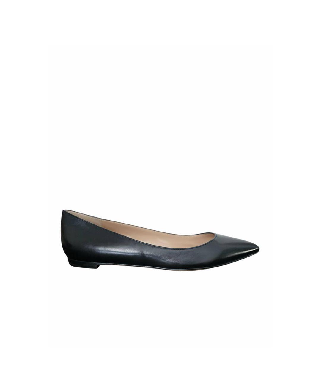 GIANVITO ROSSI Черные кожаные балетки, фото 4
