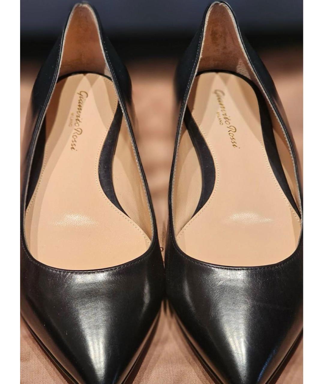 GIANVITO ROSSI Черные кожаные балетки, фото 2