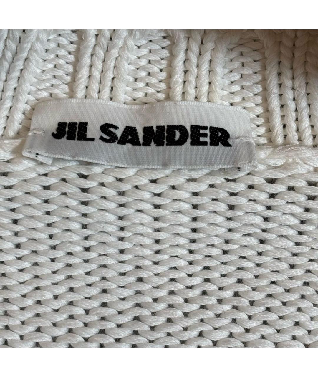 JIL SANDER Белый хлопковый кардиган, фото 3