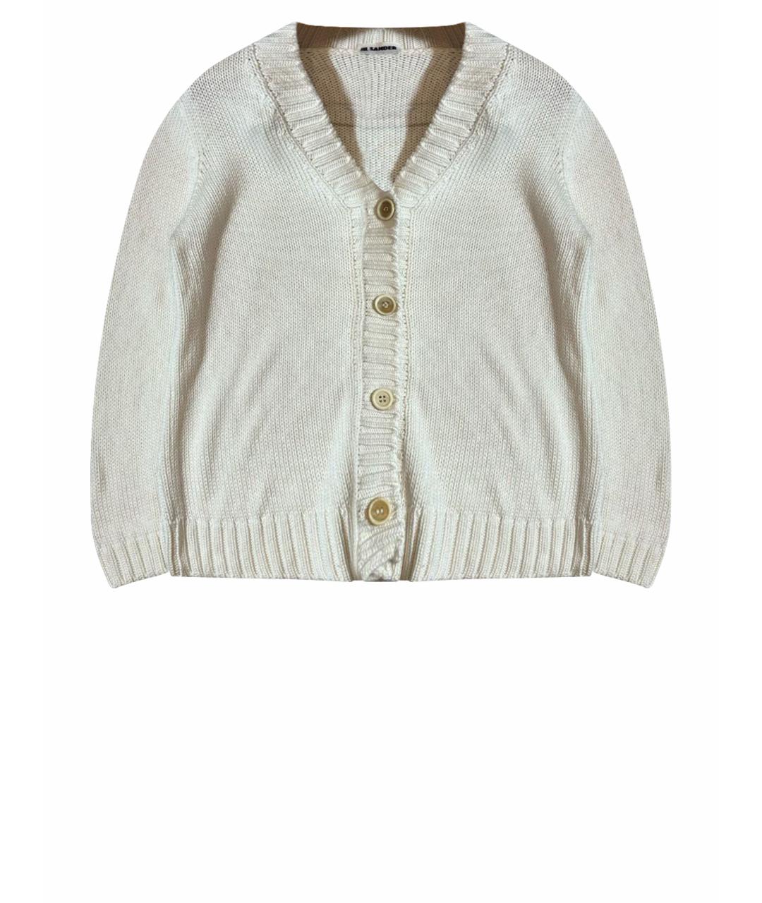 JIL SANDER Белый хлопковый кардиган, фото 1