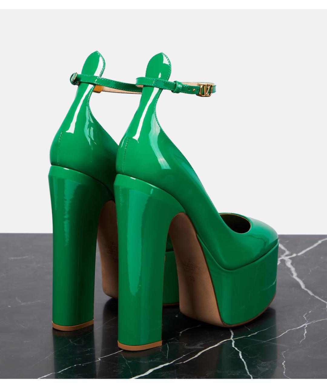 VALENTINO Зеленые кожаные туфли, фото 6