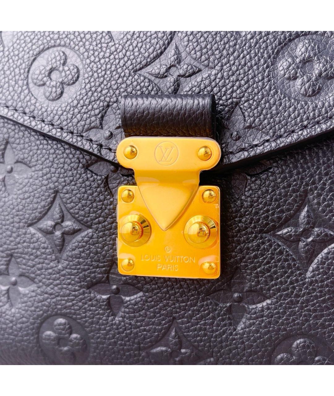 LOUIS VUITTON Черная кожаная сумка через плечо, фото 7