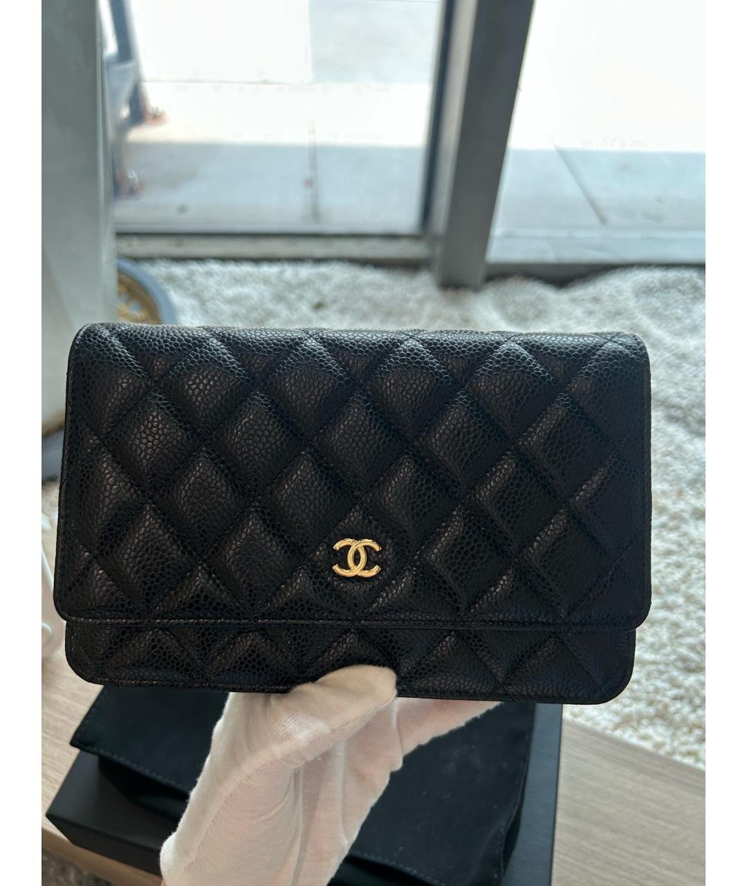 CHANEL Черная кожаная сумка через плечо, фото 6