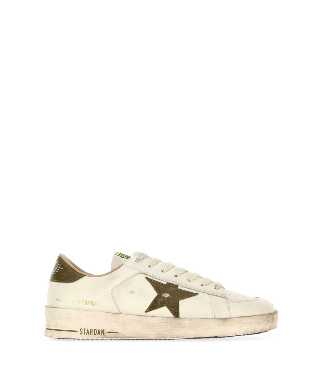 GOLDEN GOOSE DELUXE BRAND Бежевые кожаные низкие кроссовки / кеды, фото 1