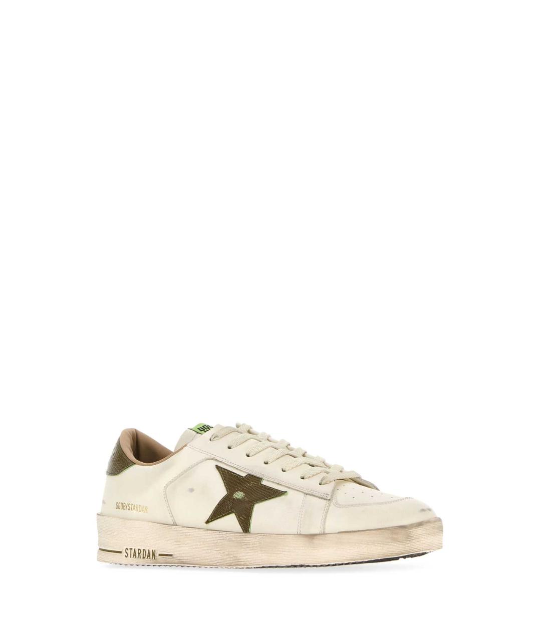 GOLDEN GOOSE DELUXE BRAND Бежевые кожаные низкие кроссовки / кеды, фото 2