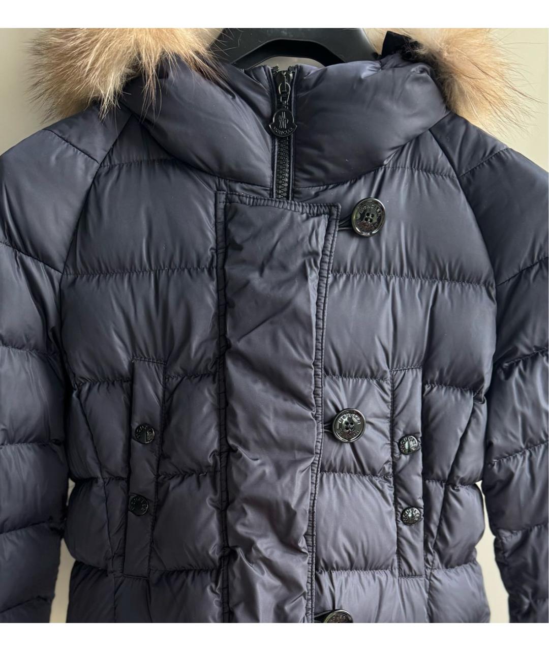 MONCLER Темно-синий пуховик, фото 8