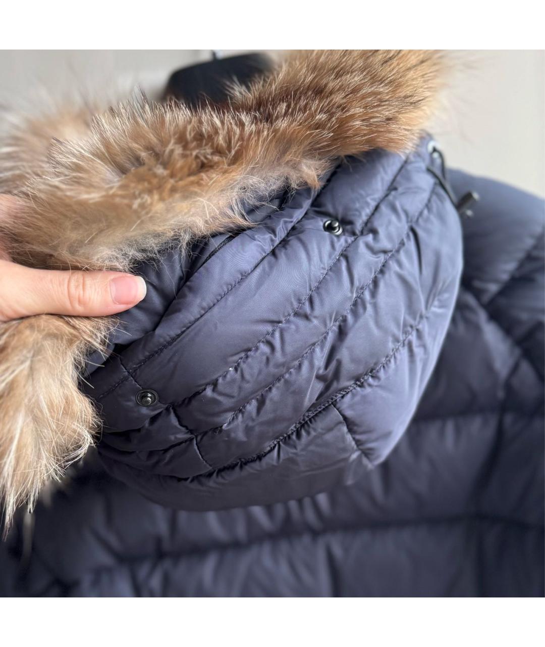 MONCLER Темно-синий пуховик, фото 7