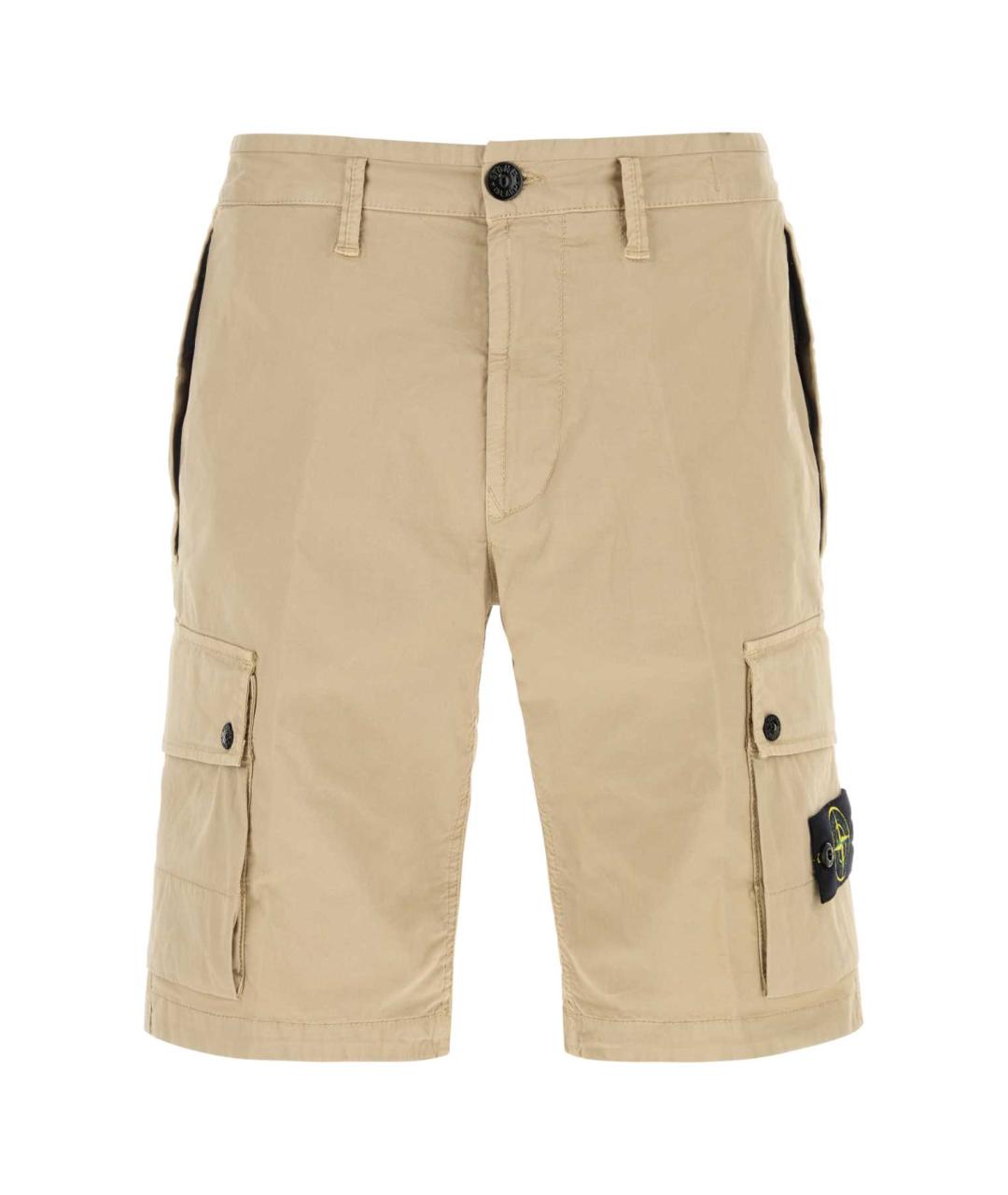 STONE ISLAND Бежевые хлопковые шорты, фото 1