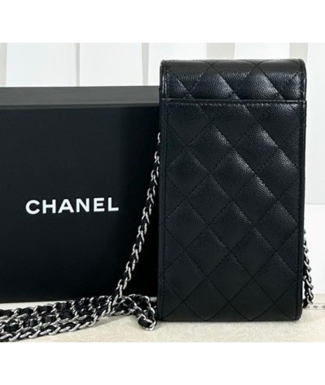 CHANEL Черная кожаная сумка через плечо, фото 3